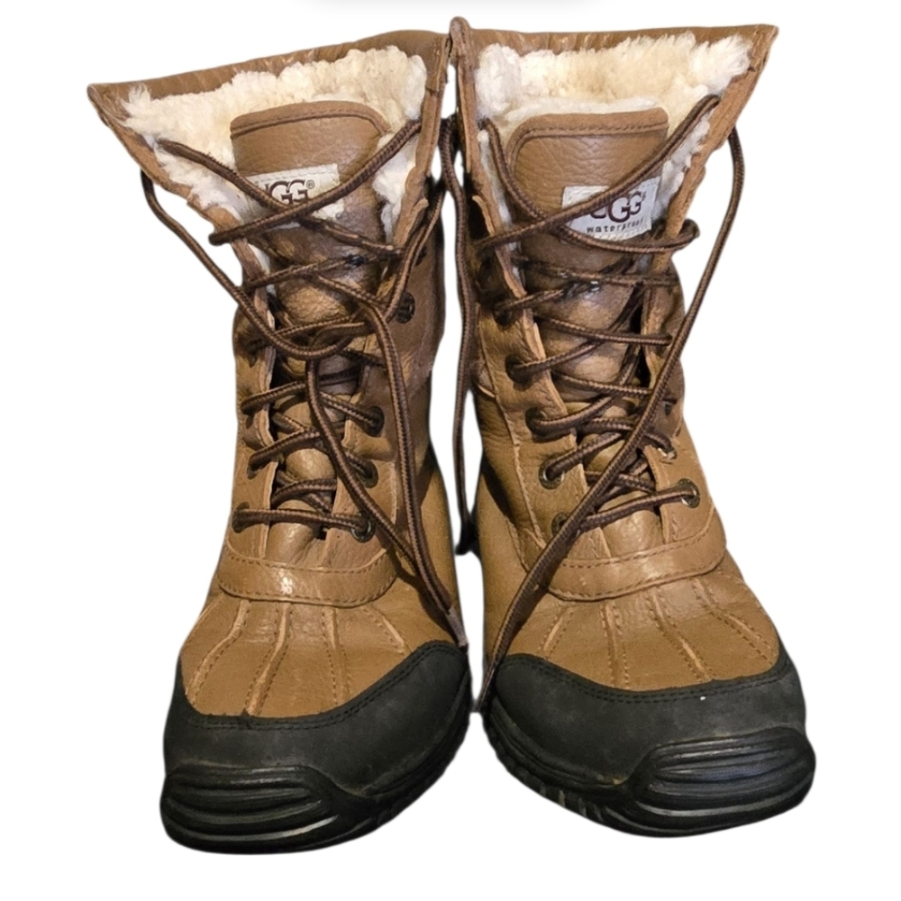 UGG Adirondack II Chestnut Otter Waterproof Leather Snow Boots Size 5 Women